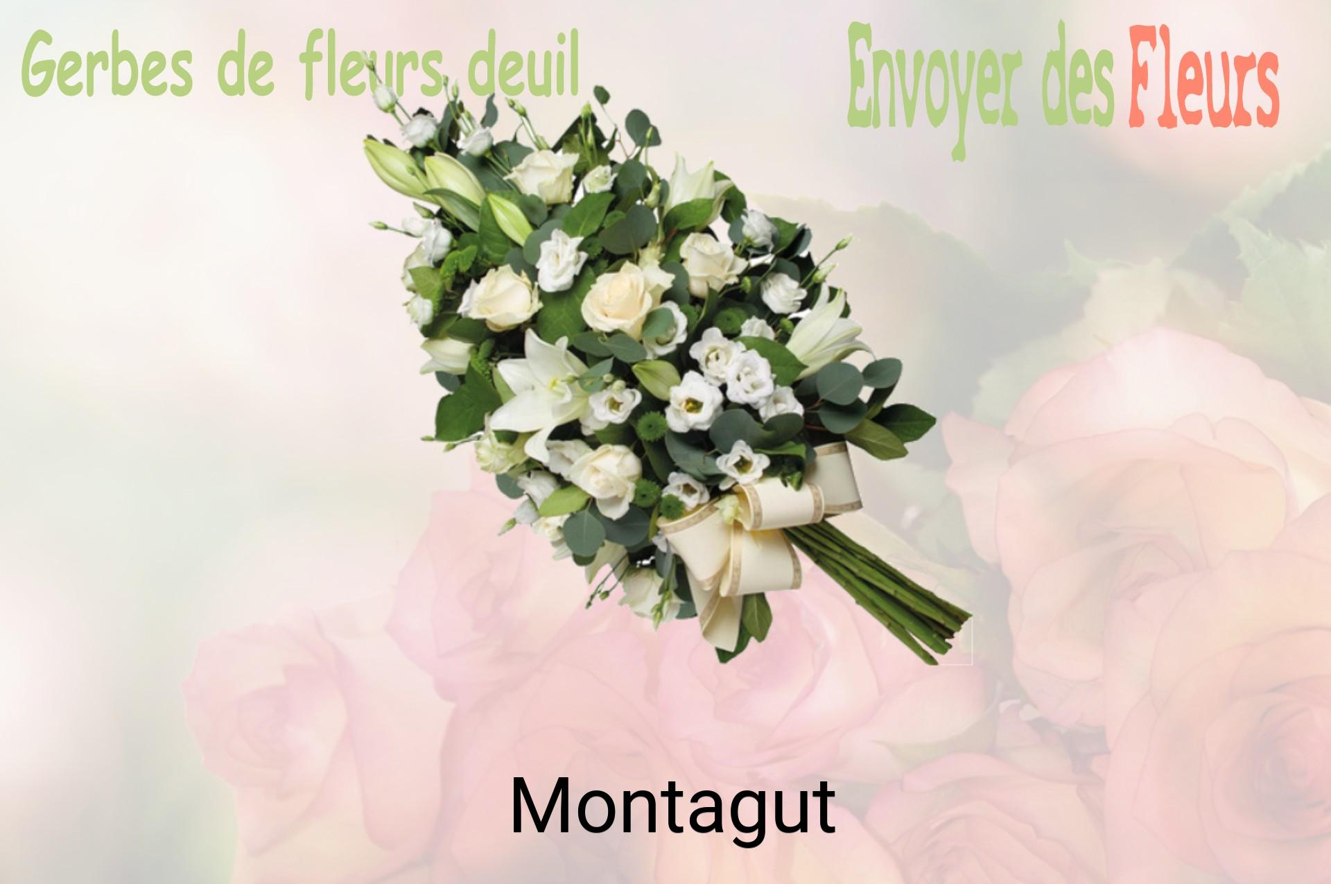 Gerbe de fleurs de deuil livrée à Montagut